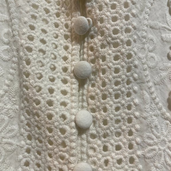 MAJE Roxitane floral-embroidered organic-cotton midi dress Size 34 - Picture 12 of 14